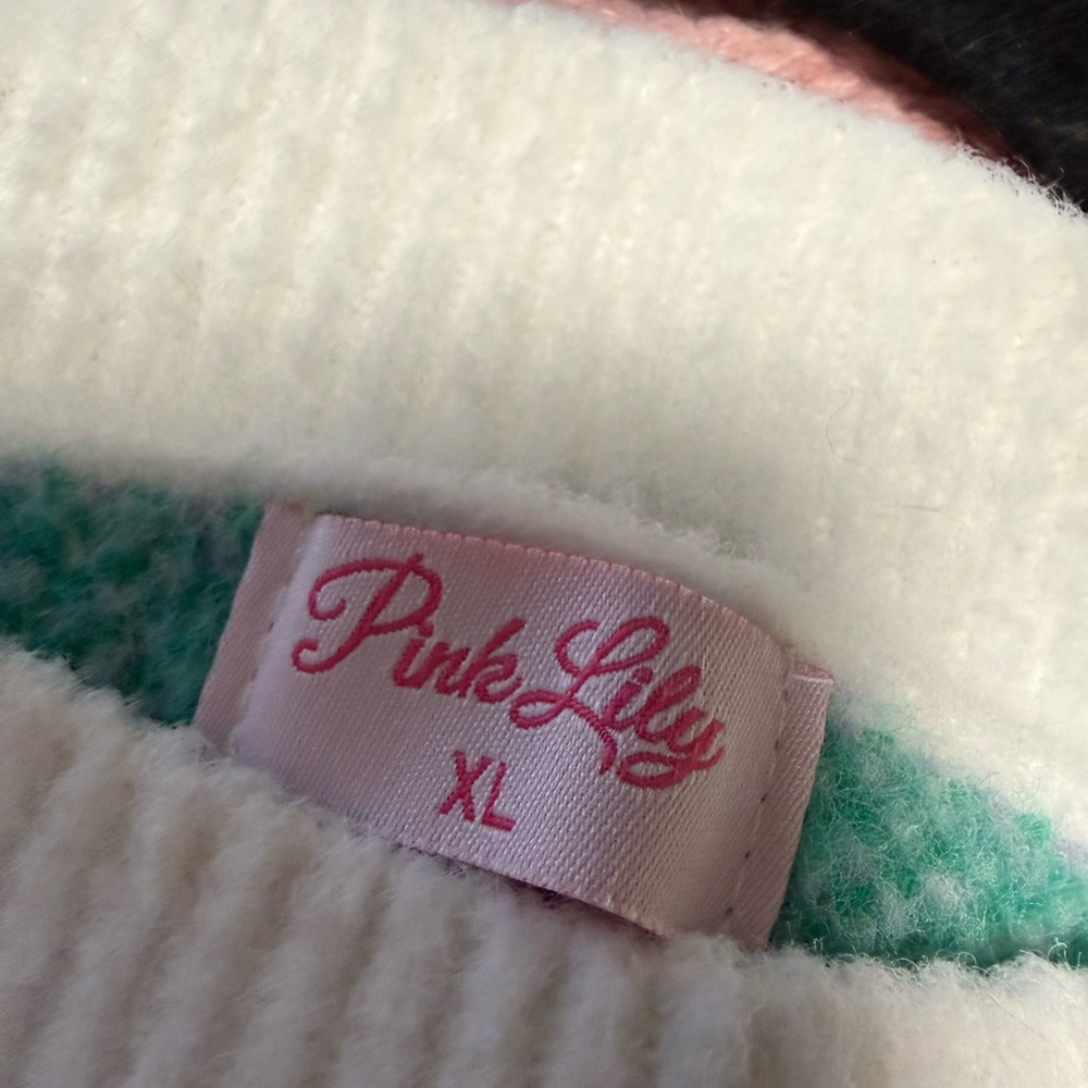 Pink Lily Fair Isle Sweater - White, Green, Purple - Picture 3 of 3